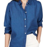 Everlane ✨ Indigo Linen Button Down Sz 2 Shirt✨ Photo 0
