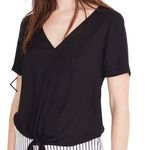 Madewell - Novel Tie-Front Short Sleeve Lightweight Dress Top Blouse Sz S Photo 0