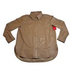Spanx Long Sleeve Faux Leather Shirt Size Medium NEW Shacket Minimalist Classic Photo 2