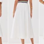 NWoT STAUD Lighthouse Ponte Skirt in Ivory White Midi A Line Photo 5