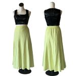 NWOT HOUSE OF HARLOW 1960 Cotton Linen Blend Midi Skirt Pockets Green Size L Photo 1