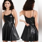Alice + Olivia  Rome Faux Leather Skater Mini Dress Sz 8 Photo 2