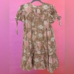 Urban Outfitters Pastel Brown, Pink & White Floral Babydoll Dress - Size Medium Photo 3