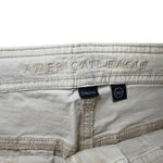 American Eagle Womens Baggy Flare Pants Low Rise Cream Stretch Belted Utility 10 Tan Photo 2