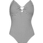Betsey Johnson NEW Gingham Cutout Heart Ring Bandeau Swimsuit Photo 9
