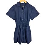 J.Crew  Elena Mini Shirt dress in Cotton Poplin Navy Blue Size 0 NWT Photo 4