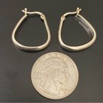 Vintage BB 925 Signed Sterling Silver 1” Squoval Hoop Earrings 3g Photo 5