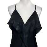 MISA Los Angeles Dress Ele Black Satin Ruffle Sleeveless Dress Women’s Size M Photo 1