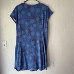 Kuhl Blue Geometric Print Cowl Neck Dress L Organic Cotton Stretch Casual Photo 2