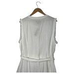 J.Crew New  Shirt Dress Womens XL Linen Raw Hem Belted Knee Length White BY817 Photo 11