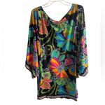 Trina Turk  Casablanca swimsuit coverup vibrant colors dolman sleeve Large Photo 3