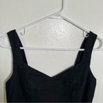A New Day Linen Blend Crop Top Black Sweetheart Neck Photo 3