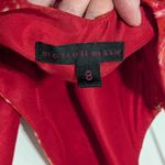 Vintage Y2K Silk Velvet Burnout Halter Dress Red Handkerchief Hem Red Bimbo Pink Size 8 Photo 4