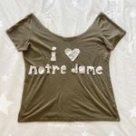 khaki sage green and white patchwork Notre Dame shirt size XL Photo 1