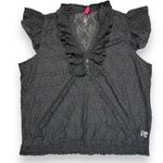 Pure Energy Womens Blouse Top Shirt Sheer Lace Ruffled Pullover Black Size 4 Photo 1