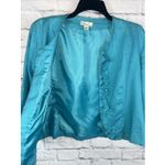 kim rogers Women's 100% Linen Lined Career Feminine Ruffle Front Blazer Size XL Photo 4