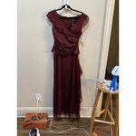 Vintage Dead stock Cachet Formal Dress Maxi Wine Size 6 Ruffle Y2K Red Photo 1