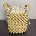 Aerie Beaded Bucket Bag Purse in Natural Photo 7