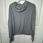 Pact Women's Waffle Knit Hoodie Long Sleeve Organic Cotton Blue Gray Large Blue Photo 5