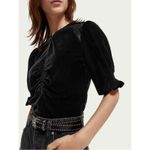 Scotch & Soda SCOTCH & SODA VELVET RUCHED TOP Size Medium Photo 3