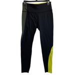 Athleta Asym Colorblock Tights Plush Supersonic Black Green Size Small Photo 2