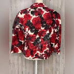 Talbots ‎ red floral crop blazer 16 Photo 3