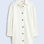 Madewell Denim Oversized Mini Shirtdress in Tile White Size XSmall NWT Photo 5