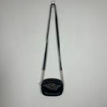 Michael Kors Crossbody Bag Black Leather Gold Chain Strap Zip Card Slots Small Photo 13