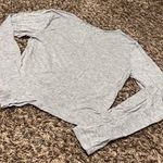 Ambiance Apparel Heather Grey Cropped Long Sleeve Top Photo 6