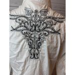 Roar Western Shirt large Signature Cowgirl Rodeo Pageant Blouse White Lace Bling Photo 12