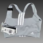 Adidas NWT Women's Powerimpact Training Bra, Wonder Blue/White, XX-Small Photo 2
