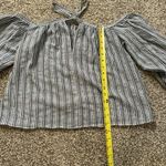 Rebecca Taylor  blue & white striped halter cotton off-the-shoulder top size 2 Photo 9