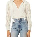 MISA Los Angeles Siena Clip Dot Top in Pearl White Womens XS Photo 0