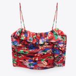 ZARA NWT  Red Floral Ruffle Crop Top Photo 0