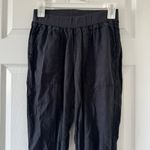 Faherty  Arlie Day Jogger Size XS Women’s Washed Black Linen Relaxed Fit Photo 2