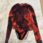 Bodysuit Womens Blanc Smoothez Long‎ Sleeve double lining size L Red Size M Photo 2