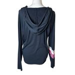 Wildfox Sweat Halo Pullover Black Cozy Lightweight Terry Hoodie Pink Stripes Photo 2