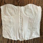 Olivaceous White Eyelet Strapless Corset Photo 0