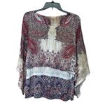 Reba  Top Attached Poncho Large Western Boho Rhinestone Stretchy Made in USA Photo 0