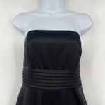 White House | Black Market WHBM Strapless Bubble Hem Dress Sz 2 Black Hoco Holiday Satin Pleats Cocktail Photo 1