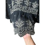 American Eagle Black Embroidered Flowy Blouse Size S Photo 3