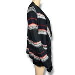 Pink Rose  Womens Knit Cardigan Sweater Open Drape Front Striped Lightweight Med Photo 2