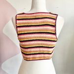 Forever 21 Pink Striped Crochet Vest,‎ Boho Y2K Festival Knit Fairycore Indie Small Photo 2