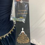 Luullu Sleeveless Gown Prom Jeweled Navy Chiffon Max Dress Pageant Size 10 Photo 8