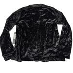 Nicole Miller  Women's Medium Black Velvet Top Shirt Button Front Pocket MSRP $58 Photo 2