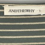 Andthewhy  Bell Ruffled Long Sleeve Blouse Size Large  Top Striped Green Cream Photo 8