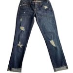 Genetic Denim Distressed Cropped Jeans Dark Blue Moon Size 26 Skinny Low Rise Photo 9