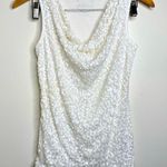 Inc International Concepts White Sequined Dressy Tank Top Women’s Size Medium Photo 0