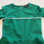 Lulus Cumulonimbus Clouds Dark Green Long Sleeve Skater Dress SMALL Photo 9