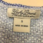 Lucky Brand Women’s Boho Patterned Blue White Ivory Black Tie Waist Tank Dress Photo 5